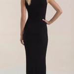 Sonia fitted midi dress with high neck