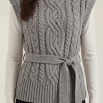 Wendy cable knit vest with high neck