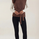 Wendy cable knit vest with high neck