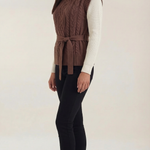 Wendy cable knit vest with high neck