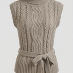 Wendy cable knit vest with high neck