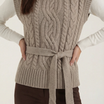Wendy cable knit vest with high neck