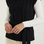 Wendy cable knit vest with high neck