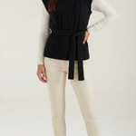 Wendy cable knit vest with high neck