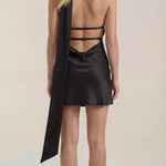 Dolly Satin Mini Dress with Scarf