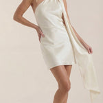 Dolly Satin Mini Dress with Scarf
