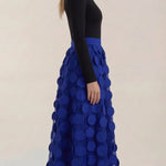 Olga Mesh Midi Skirt with Polka Dot Details
