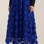 Olga Mesh Midi Skirt with Polka Dot Details