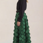 Olga Mesh Midi Skirt with Polka Dot Details