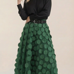 Olga Mesh Midi Skirt with Polka Dot Details