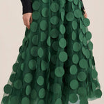 Olga Mesh Midi Skirt with Polka Dot Details