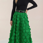 Olga Mesh Midi Skirt with Polka Dot Details