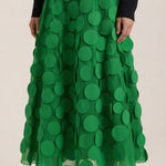 Olga Mesh Midi Skirt with Polka Dot Details