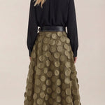 Olga Mesh Midi Skirt with Polka Dot Details