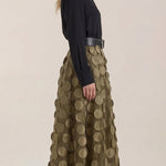 Olga Mesh Midi Skirt with Polka Dot Details
