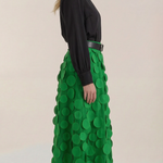 Olga Mesh Midi Skirt with Polka Dot Details
