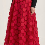 Olga Mesh Midi Skirt with Polka Dot Details