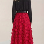 Olga Mesh Midi Skirt with Polka Dot Details