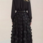 Olga Mesh Midi Skirt with Polka Dot Details