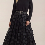Olga Mesh Midi Skirt with Polka Dot Details