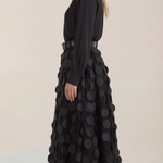 Olga Mesh Midi Skirt with Polka Dot Details