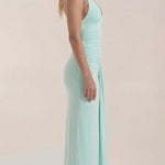 Paulette halter-style maxi dress