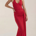 Paulette halter-style maxi dress
