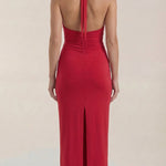 Paulette halter-style maxi dress