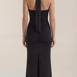 Paulette halter-style maxi dress