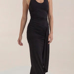 Paulette halter-style maxi dress