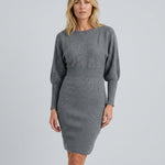Charlotte Fielding | Balloon Sleeve Knit Midi Dress For Women