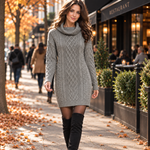 Samantha Cable Knit Sweater Dress