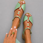 PEARL | Heart Detail Slingback Sandals