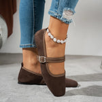 Women's Buckle Strap Mary Jane Flats