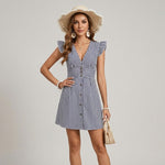 Kara Striped Ruffle Mini Dress