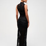 Jade Morrison | Sleeveless Lace Slit Evening Maxi Dress For Women