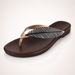 Rhinestone Feather Flip Flops