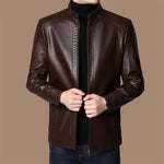 Men's Plush Lined Leather-Look Jacket