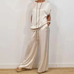 Women's Flowing Blouse & Wide Leg Trouser Set