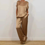 Women's Flowing Blouse & Wide Leg Trouser Set