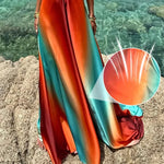 Women's Sunset Print Cutout Maxi Dress