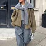 Women's Suede Look Zip Pilot Jacket