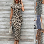 Women's Tie Waist Striped Maxi Dress