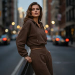 Women's Cropped Hoodie & Wide Leg Trouser Set