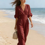 Elisa | Jumpsuit Elegante Fluida con Scollo a V