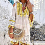 Women's Embroidered Relaxed Midi Dress