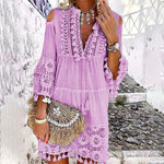 Women's Embroidered Relaxed Midi Dress