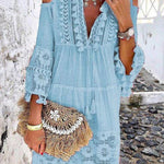 Women's Embroidered Relaxed Midi Dress