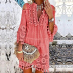 Women's Embroidered Relaxed Midi Dress