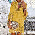 Women's Embroidered Relaxed Midi Dress